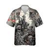 228CLOSET Men's Halloween Mummy Hawaiian Shirts - Haunted House Button Down Mens Hawaiian Shirts Set 57 Size L view 1