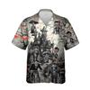 228CLOSET Men's Frankenstein Hawaiian Shirts - Halloween Character Button Down Mens Hawaiian Shirts Set 57 Size 2XL view 1