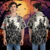 228CLOSET Men's Frankenstein Hawaiian Shirts - Halloween Character Button Down Mens Hawaiian Shirts Set 57 Size 2XL view 2