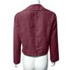 Cdiecer Women Cropped Moto Jacket Zipped Notch Collar Moto Biker Jackets Solid Fitted Slim Solid Long Sleeve Short Coat view 4
