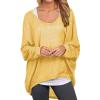 XUETON Sweat Shirts for Women Lightweight Casual Batwing Long Sleeve Crewneck Pullover Sweatshirts Soft Cozy Slouchy Loose Fit Oversized Fall Autumn Solid Baggy Jumper Tops(Yellow,Large) view 1