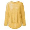 XUETON Sweat Shirts for Women Lightweight Casual Batwing Long Sleeve Crewneck Pullover Sweatshirts Soft Cozy Slouchy Loose Fit Oversized Fall Autumn Solid Baggy Jumper Tops(Yellow,Large) view 3