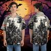 228CLOSET Men's Scary Witch Hawaiian Shirts - Witches Cauldron Button Down Mens Hawaiian Shirts Set 57 Size S view 2