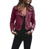 Cdiecer Zipper Short Coats Oversized Jacket Women Women'S Zipped Notch Collar Moto Biker Jacket Women'S Faux Suede Motocross Racer Jacket Casual Cropped Jacket Jackets For Women Womens Jacket view 1