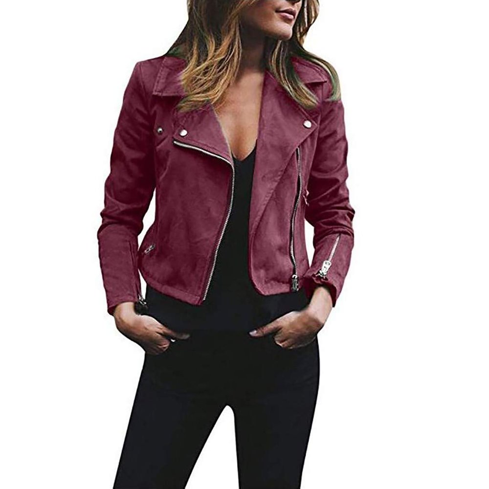 Cdiecer Motorcycle Jacket Women Women'S Faux Suede Classic Coat Women'S Suede Jackets Jacket Women Moto Jacket Women Moto Biker Short Coat Jacket Women'S Faux Suede Jacket Womens Jacket Women'S