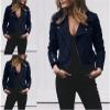 Cdiecer Cropped Faux Suede Jacket Women'S Faux Suede Motocross Racer Jacket Slim Short Biker Coat Faux Suede Jacket Women Zipper Short Coats Zip Up Motorcycle Short Jacket Casual Short Coat Outwear view 2