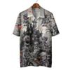 228CLOSET Men's Halloween Mummy Hawaiian Shirts - Haunted House Button Down Mens Hawaiian Shirts Set 57 Size 2XL view 3