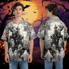 228CLOSET Men's White Ghost Hawaiian Shirts - Haunted House Button Down Mens Hawaiian Shirts Set 57 Size 5XL view 2
