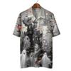228CLOSET Men's White Ghost Hawaiian Shirts - Haunted House Button Down Mens Hawaiian Shirts Set 57 Size 5XL view 3
