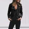 Cdiecer Jacket Women Women'S Motorcycle Jacket Leather Jacket Women Suede Jacket Women'S Motorcycle Jacket Suede Jacket Women Casual Short Coat Outwear Zipped Notch Collar Moto Biker Jacket Cute view 2