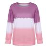 XUETON Womens Long Sleeve Tie Dye Golf Shirts Color Block Blouses Casual Lightweight Soft Cozy Slouchy Loose Crewneck Pullover Tunic Tops Plus Size(Purple,3X-Large) view 3
