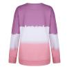 XUETON Womens Long Sleeve Tie Dye Golf Shirts Color Block Blouses Casual Lightweight Soft Cozy Slouchy Loose Crewneck Pullover Tunic Tops Plus Size(Purple,3X-Large) view 4