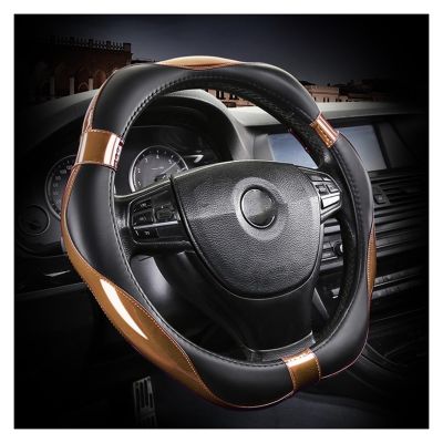 FUERU Car Steering Wheel Cover Set Car Steering Wheel Cover Comfortable Leather Durable Fashion Car Interior (Color : 5#)