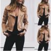Cdiecer Cute Jackets For Women Faux Leather Jacket Women Biker Jacket Women Casual Cropped Jacket Motorcycle Jacket For Women Women'S Faux Suede Jackets Women Jacket Cropped Faux Suede Jacket view 2