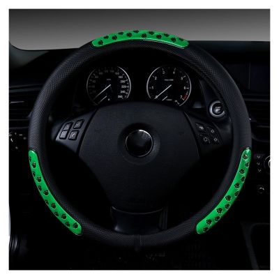 FUERU Car Steering Wheel Cover Set Car Steering Wheel Cover Breathable Leather Beautiful and Durable Car Interior Accessories (Color : 2#)