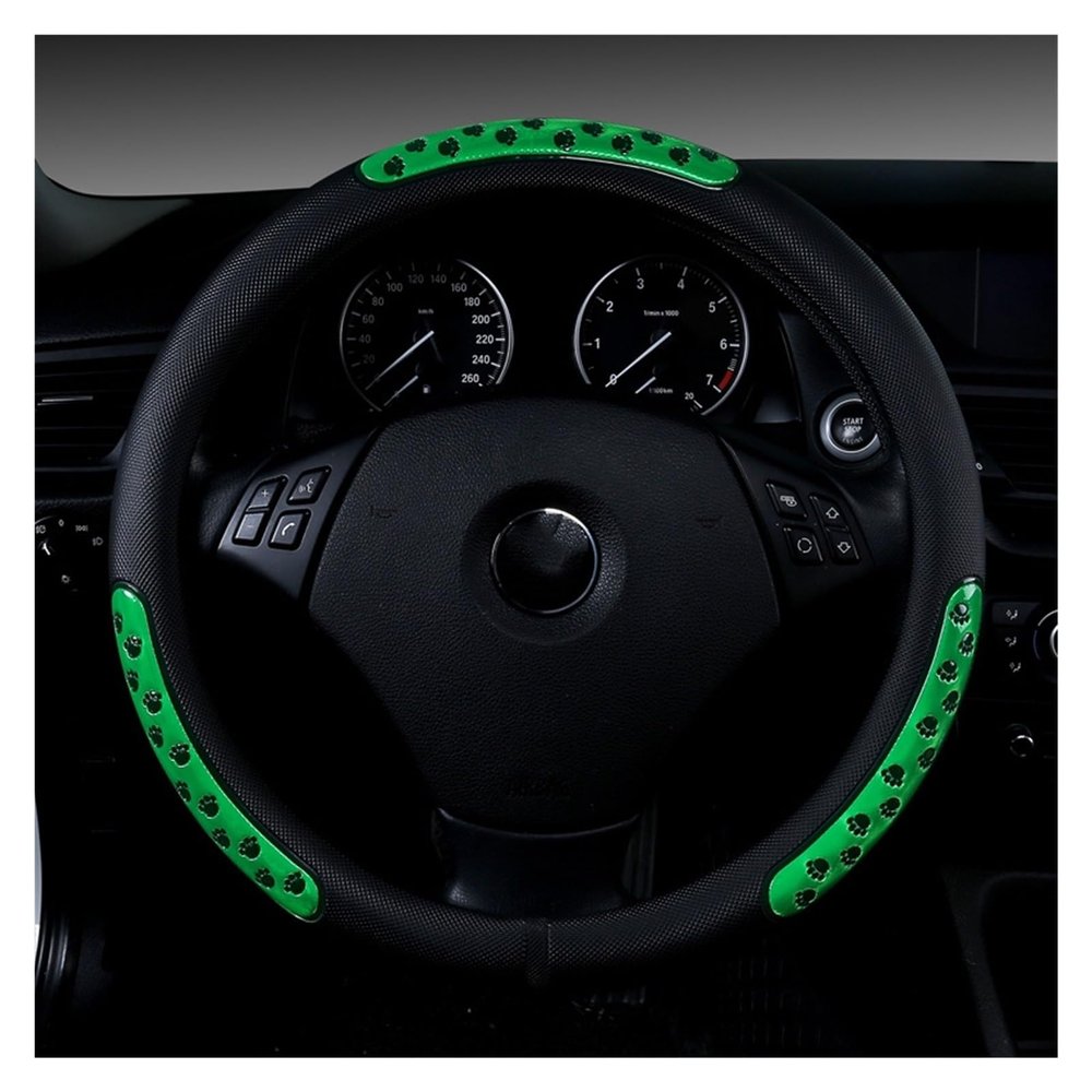 FUERU Car Steering Wheel Cover Set Car Steering Wheel Cover Breathable Leather Beautiful and Durable Car Interior Accessories (Color : 2#)
