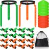 Wettarn 16 Players 10/16 Player Flag Football Belts Adjustable Flag Football Set with Cones Bag for Youth Adults Kids Training Sport (Green,Orange) view 1
