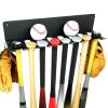 lamphle Baseball Holder for Wall Softball Baseball Stick Rack Organizer Baseball Stand Wall Mount Fence Holds 14 Bats Classic Carabiners for Storage Hanging Bat Rack Baseball Black view 2