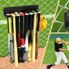 lamphle Baseball Holder for Wall Softball Baseball Stick Rack Organizer Baseball Stand Wall Mount Fence Holds 14 Bats Classic Carabiners for Storage Hanging Bat Rack Baseball Black view 3