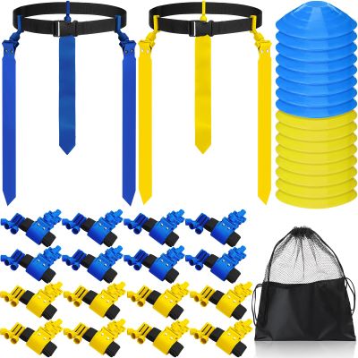 Wettarn 16 Players 10/16 Player Flag Football Belt Set,Blue, Yellow