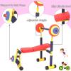 Bench and Leg Press for Kids, Fitness Exercise Equipment for Kids, Children Workout Barbell Dumbbell Weight Set for Ages 3-12 Year Old view 3