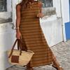 AHAIJ Women's Striped Maxi Tank Dress Casual Summer Sleeveless Crewneck Split Beach Long Sun Dresses (as1, Alpha, m, Regular, Regular, Brown) view 4