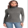 Qaffier Women Turtleneck Long Sleeve Shirt Pullover High Neck Undershirt Thermal Shirts Dark Grey X-Large view 2