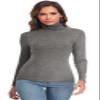 Qaffier Women Turtleneck Long Sleeve Shirt Pullover High Neck Undershirt Thermal Shirts Dark Grey X-Large view 3