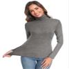 Qaffier Women Turtleneck Long Sleeve Shirt Pullover High Neck Undershirt Thermal Shirts Dark Grey X-Large view 4