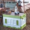 MegLob Outdoor Folding Storage Box, Camping Picnic Cookware Equipment Organizer, Car Trunk Kitchen Organizer - with Table Can Be Used As Chopping Board,Off White a view 3