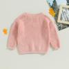 Mubineo Baby Girl Winter Clothes Cute Flower Sweater Crewneck Pullover Long Sleeve Knit Newborn Infant Sweaters (US, Age, 6 Months, 9 Months, Pink) view 4