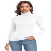 Casual Turtleneck Tops Lightweight Long Sleeve Soft Thermal Shirts for Women White XX-Large view 1