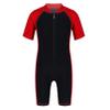 iiniim Kids Girls Two Piece Rash Guard Swimsuit Shirt Top with Boyshort UPF 50+ Sun Protective Swimwear Red&Black 10-12 view 1