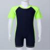 iiniim Kids Girls Two Piece Rash Guard Swimsuit Shirt Top with Boyshort UPF 50+ Sun Protective Swimwear Navy Blue&Fluorescen 10-12 view 3