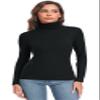 Qaffier Women Turtleneck Long Sleeve Active Shirts Base Layer Black Small view 2