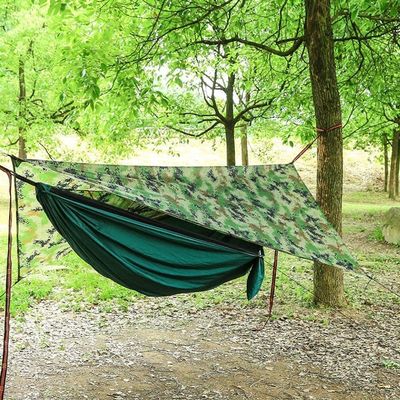Travel Hammock, Netting Hammock Canopy Tent for Outdoor Camping, Portable Tarp Parachute Swing Chair for Outdoor Hiking Travel Backpacking (Color : Camou Dark Green)