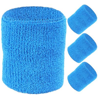 BESPORTBLE 2pairs Sports Sweatbands for Men Women Absorbent Elastic Wrist Guards for Golf Tennis Basketball Running Easy to Clean and Reusable