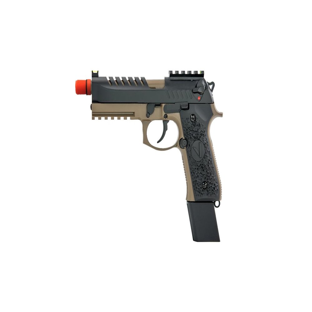 GoldenBall X Vorsk Airsoft Tactical VM9 Gas Blowback Airsoft Pistol - Black/Dark Earth