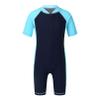 iiniim Kids Girls Two Piece Rash Guard Swimsuit Shirt Top with Boyshort UPF 50+ Sun Protective Swimwear Navy Blue&Sky Blue 10-12 view 1