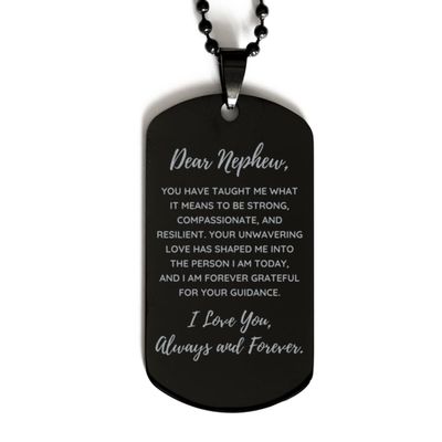 Dear Nephew, Your Unwavering Love Dog Tag, For Nephew, Valentines Birthday Gifts for Nephew, Mother's Day, Father's Day and Christmas Gifts for Nephew