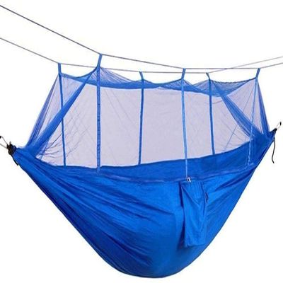 Travel Hammock, 1-2 Person Camping Hammock, Outdoor Portable Parachute Nylon Hammock for Sleeping Travel Hiking, 260 140Cm (Color : Blue)