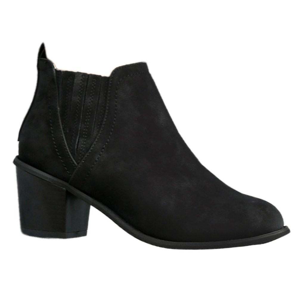 Ladmiple boots for women low heel black Women's Ankle Boots Thick Heel Chunky Stacked Low Block Heels Side Zipper Cowboy Cowgirl Western Fall Short Booties 2024