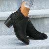 Ladmiple boots for women low heel black Women's Ankle Boots Thick Heel Chunky Stacked Low Block Heels Side Zipper Cowboy Cowgirl Western Fall Short Booties 2024 view 3