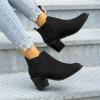 Ladmiple boots for women low heel black Women's Ankle Boots Thick Heel Chunky Stacked Low Block Heels Side Zipper Cowboy Cowgirl Western Fall Short Booties 2024 view 4