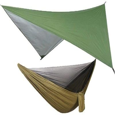Travel Hammock, Netting Hammock Canopy Tent for Outdoor Camping, Portable Tarp Parachute Swing Chair for Outdoor Hiking Travel Backpacking (Color : Army Green)