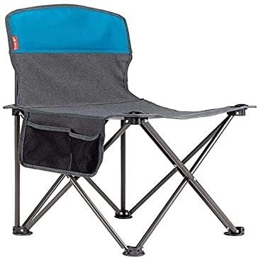 Portable Fishing Chair, Beach High Back Outdoor Folding Stool, Camping Hiking Stool with Side Pocket Travel Fabric Stool (Color : Blue)