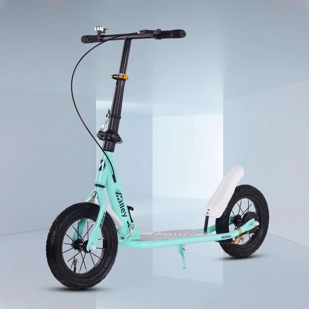 GLDDFDG Adult Scooter 330 Lbs,Folding Commuter Kick Scooter for Adults & Teens,Big Wheel,Adjustable Heigh,Rear Holding Brake,Lightweight Sports Commuter Scooter,Ideal Gift for Kids Tenns Adults,Green