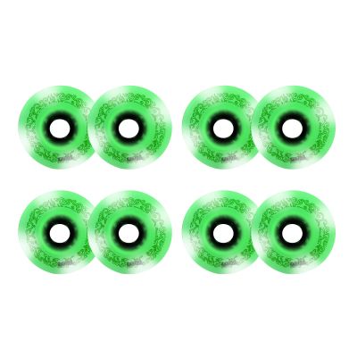JHKJ Light Up Inline Wheels Replacement Wheels 8 Pack 90A 72mm 76mm 80mm Replacement Wheel with Bearings Flash Wheel for Indoor/Outdoor,Green,80mm