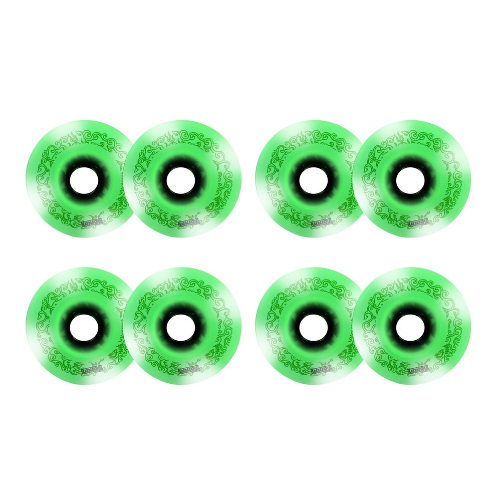 JHKJ Light Up Inline Wheels Replacement Wheels 8 Pack 90A 72mm 76mm 80mm Replacement Wheel with Bearings Flash Wheel for Indoor/Outdoor,Green,80mm