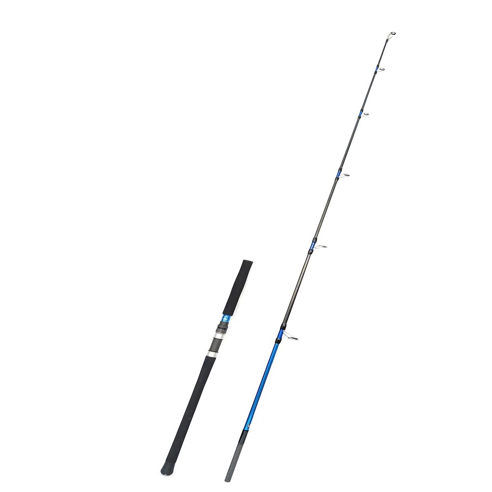BLUEWING Bluefin Spinning Fishing Rod 2 Pieces Lightweight Carbon Fiber Fishing Pole with Fuji K-Series Stainless Steel Guides for Inshore Fishing, Bottom Fishing, Jigging, Offshore Fishing, 77